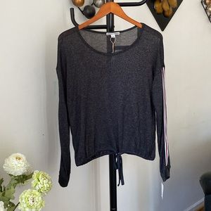 Moral Fiber Sweater Size L Large New Cropped Gray